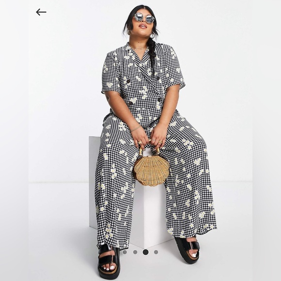 ASOS Pants - Black and White Checkered Jumpsuit